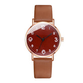 Montre élégante à cadran texturé avec bracelet en cuir