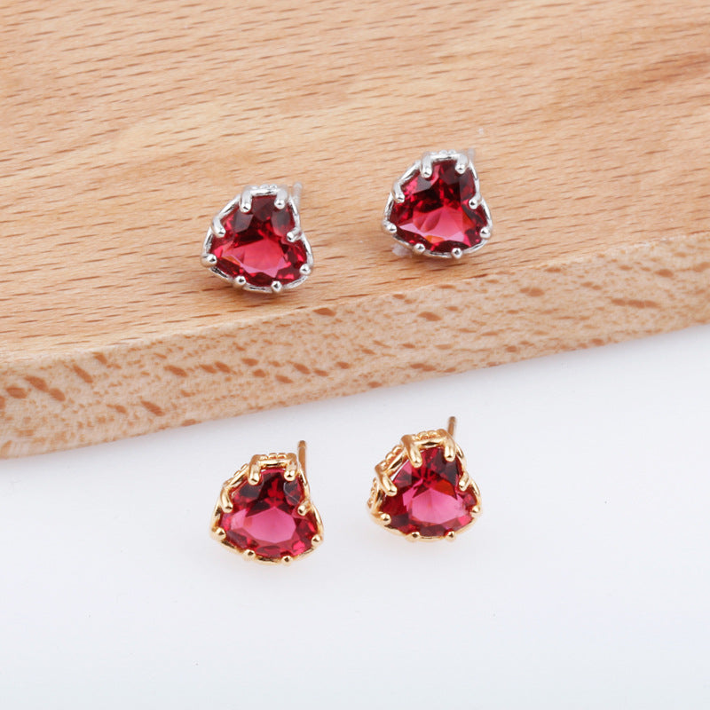 Boucles d'oreilles Petit Coeur Rouge 