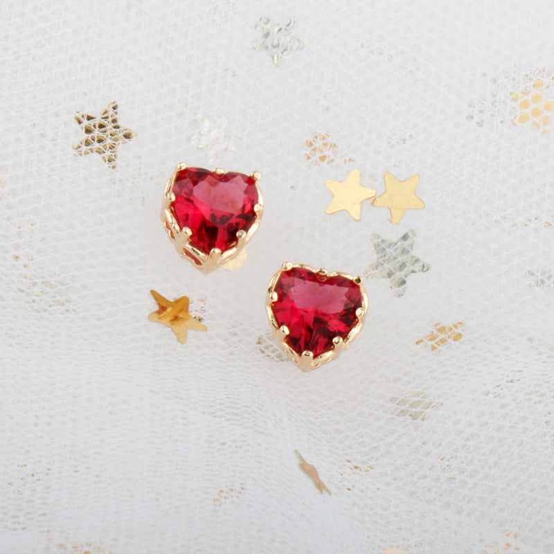 Boucles d'oreilles Petit Coeur Rouge 